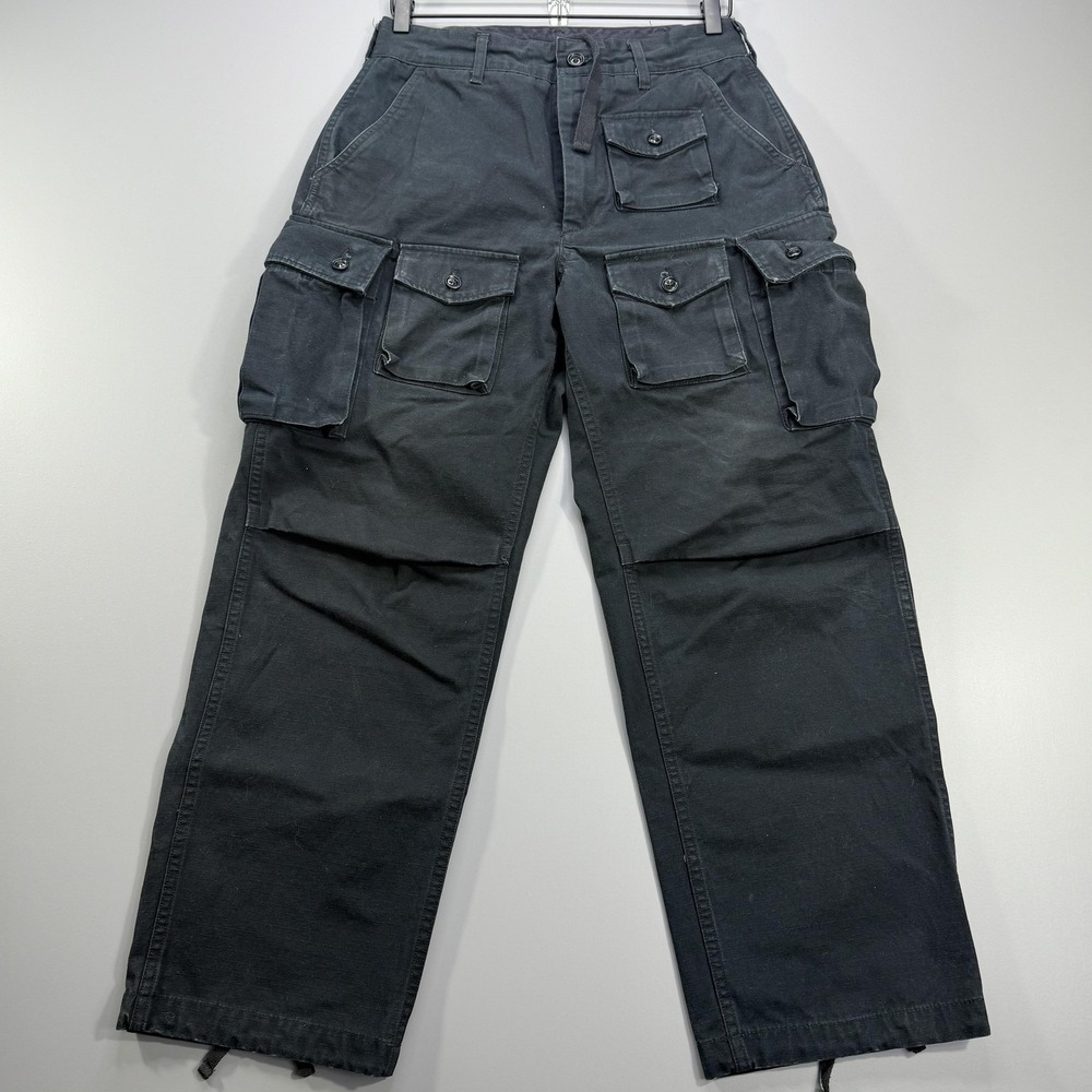 Engineered Garments FA Cargo Pants Mens 30x27 Black Drawstring Hem Utility